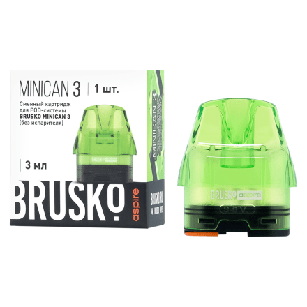 Сменный картридж Brusko - Minican 3 (без испарителя, 3 мл., Зелёный) купить в Санкт-Петербурге