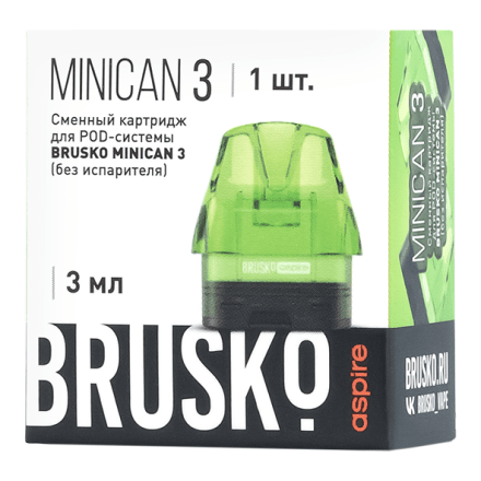 Сменный картридж Brusko - Minican 3 (без испарителя, 3 мл., Зелёный) купить в Санкт-Петербурге