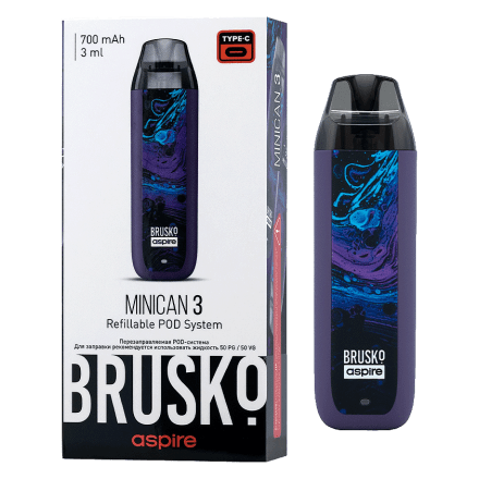 Электронная сигарета Brusko - Minican 3 (700 mAh, Тёмно-Фиолетовый Флюид) купить в Санкт-Петербурге