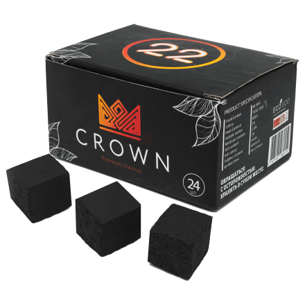 Уголь Crown (22 мм, 24 кубика) купить в Санкт-Петербурге