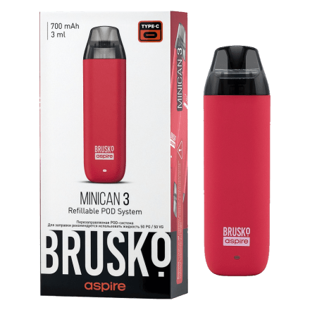 Электронная сигарета Brusko - Minican 3 (700 mAh, Светло-Красный) купить в Санкт-Петербурге