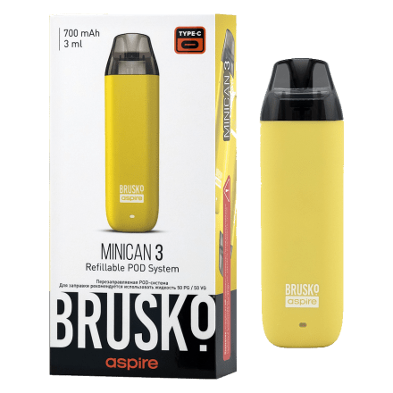 Электронная сигарета Brusko - Minican 3 (700 mAh, Жёлтый) купить в Санкт-Петербурге