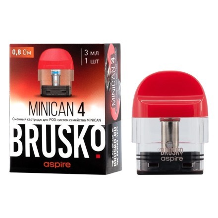 Сменный картридж Brusko - Minican 4 (0.8 Ом, 3 мл., Красный) купить в Санкт-Петербурге