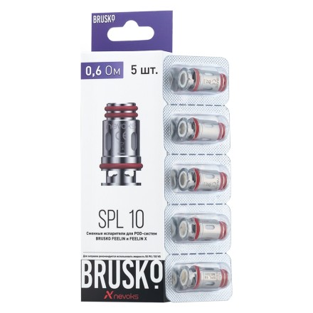 Испарители для Brusko Feelin (SPL-10, 0.6 Ом, 5 шт.) купить в Санкт-Петербурге
