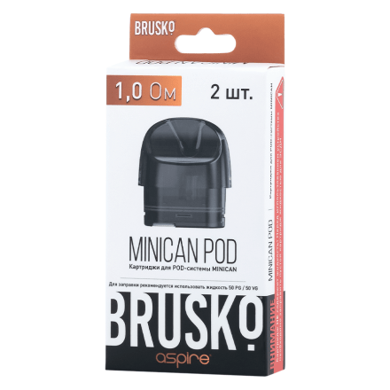 Сменный картридж Brusko - Minican (1 Ом, 3 мл., Чёрный, 2 шт.) купить в Санкт-Петербурге