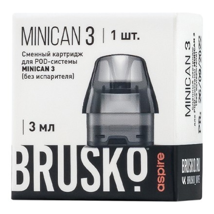 Сменный картридж Brusko - Minican 3 (без испарителя, 3 мл., Чёрный) купить в Санкт-Петербурге