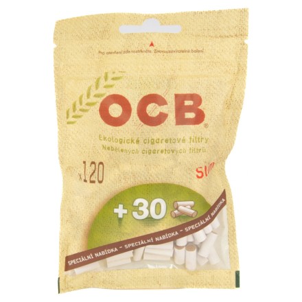 Фильтры для самокруток OCB - Slim Organic (120+30 штук, 15х6 мм) купить в Санкт-Петербурге