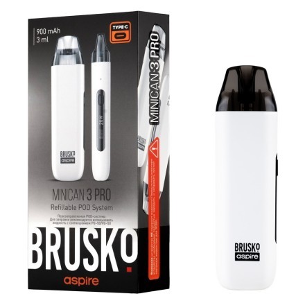 Электронная сигарета Brusko - Minican 3 PRO (900 mAh, Белый) купить в Санкт-Петербурге