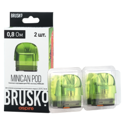 Сменный картридж Brusko - Minican (0.8 Ом, 3 мл., Зелёный, 2 шт.)