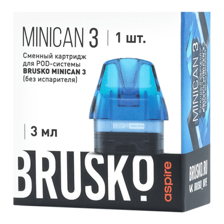 Сменный картридж Brusko - Minican 3 (без испарителя, 3 мл., Синий) купить в Санкт-Петербурге