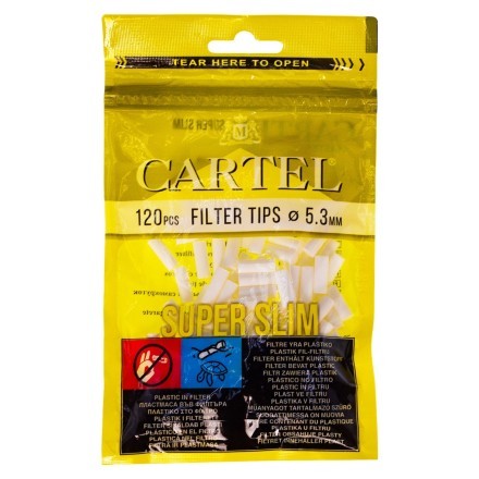 Фильтры для самокруток Cartel - Super Slim (120 штук, 15х5 мм) купить в Санкт-Петербурге