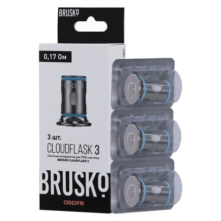Испарители для Brusko Cloudflask 3 (0.17 Ом, 3 шт.) купить в Санкт-Петербурге